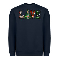 Navy love christmas tree Heavyweight Sweatshirt - AdoDesignShop