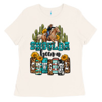 Bone shoulda been a cowgirl Ladies Tee - OliviaCreatesArt
