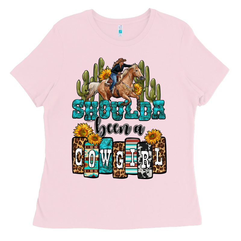Shoulda Been A Cowgirl Ladies Tee by OliviaCreatesArt | Teevron