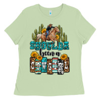 Matcha shoulda been a cowgirl Ladies Tee - OliviaCreatesArt