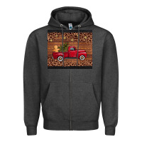 Charcoal Heather Christmas truck Zipper Hoodie - AdoDesignShop