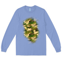 Colony Blue camouflage patch 1 Long Sleeve Tee - BundleAndBundleShop