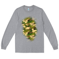 Heather Grey camouflage patch 1 Long Sleeve Tee - BundleAndBundleShop