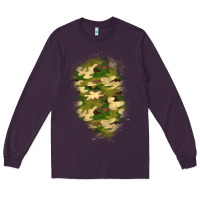 Plum camouflage patch 1 Long Sleeve Tee - BundleAndBundleShop