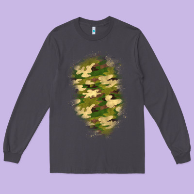 Camouflage Patch 1 Long Sleeve Tee Designed By Bundleandbundleshop