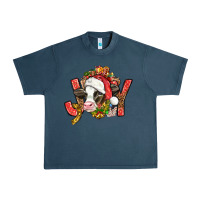 Midnight Navy joy christmas with cow bbs Urban Heavy Tee - BundleAndBundleShop