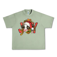 Oil Green joy christmas with cow bbs Urban Heavy Tee - BundleAndBundleShop
