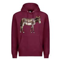 Burgundy american mammoth jackstock donkey Premium Hoodie - LillyAllenDesigns