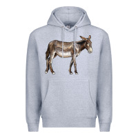 Heather Grey american mammoth jackstock donkey Premium Hoodie - LillyAllenDesigns