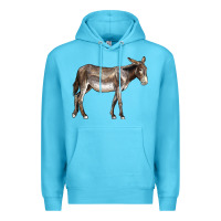 Ocean Blue american mammoth jackstock donkey Premium Hoodie - LillyAllenDesigns