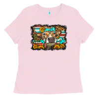 Bubblegum Pink sunflower cow olivia Ladies Tee - OliviaCreatesArt