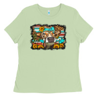 Matcha sunflower cow olivia Ladies Tee - OliviaCreatesArt