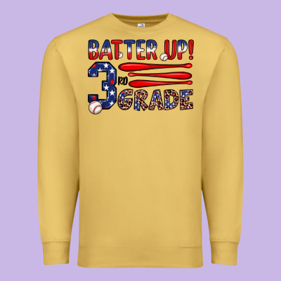 Batter Up 3rd Grade Premium Sweatshirt Designed By Jahusdesignshop