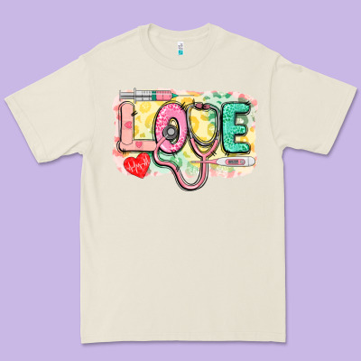 Love Nursing Leopard Premium Tee Designed By Cowgirlartshop