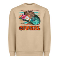 Mushroom cowgirl hat flowers leopard and  leather Heavyweight Sweatshirt - AdoDesignShop