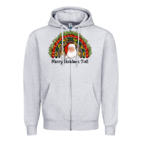 Heather Grey merry christmas y'all santa rainbow Zipper Hoodie - AdoDesignShop