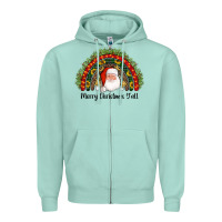 Seafoam merry christmas y'all santa rainbow Zipper Hoodie - AdoDesignShop