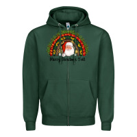 Sports Green merry christmas y'all santa rainbow Zipper Hoodie - AdoDesignShop