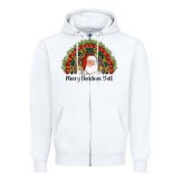 White merry christmas y'all santa rainbow Zipper Hoodie - AdoDesignShop