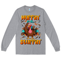Heather Grey huffin' for the stuffin' Long Sleeve Tee - BundleAndBundleShop