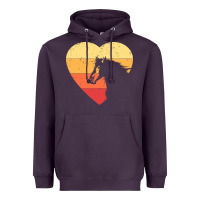 Plum Vintage Heart Horse Equestrian | Horse lover Heavyweight Hoodie - linhVisuals