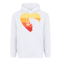 White Vintage Heart Horse Equestrian | Horse lover Heavyweight Hoodie - linhVisuals