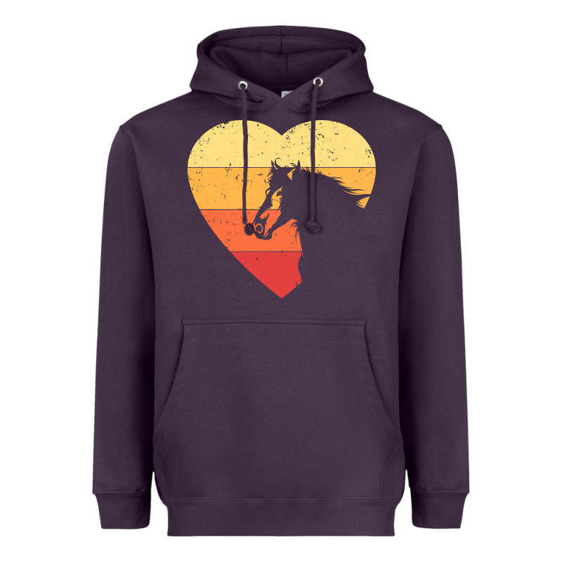 Vintage Heart Horse Equestrian | Horse Lover Heavyweight Hoodie by linhVisuals | Teevron