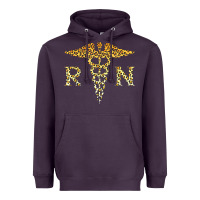 Plum rn registered nurse leopard lovely nursing student t shirt Heavyweight Hoodie - linhVisuals