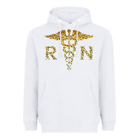 White rn registered nurse leopard lovely nursing student t shirt Heavyweight Hoodie - linhVisuals
