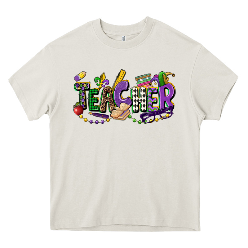 Teacher Mardi Gras Heavy Core Tee by CowGirlArtShop | Teevron