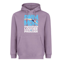 Lavender womens swimmer swim mom louder prouder sports mother t shirt t shirt Heavyweight Hoodie - linhVisuals