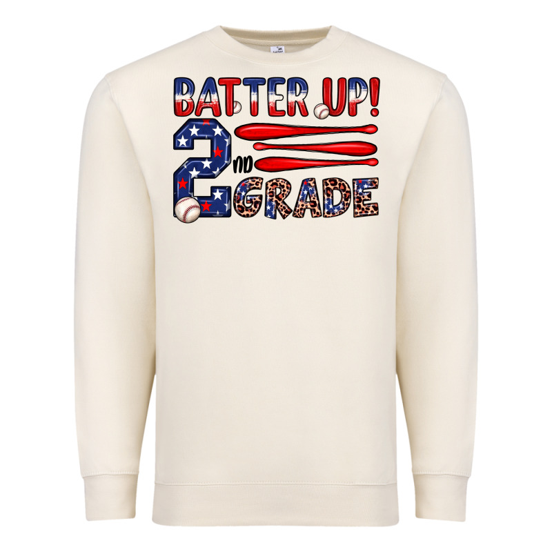 Batter Up 2nd Grade Premium Sweatshirt by JahusDesignShop | Teevron