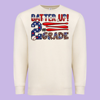 Batter Up 2nd Grade Premium Sweatshirt Designed By Jahusdesignshop