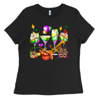 Mardi Gras Wine Glasses Olivia Ladies Tee | Teevron