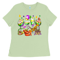 Matcha mardi gras wine glasses olivia Ladies Tee - OliviaCreatesArt
