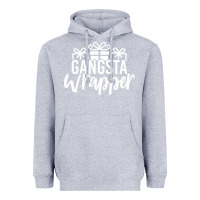 Heather Grey gangsta wrapper Heavyweight Hoodie - linhVisuals