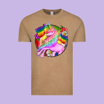 Pride Unicorn Vintage Tee Designed By Fadigitalartstudio