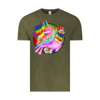Vintage Olive Pride unicorn Vintage Tee - FaDigitalArtStudio