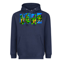 Navy arcade turtles Heavyweight Hoodie - linhVisuals