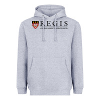 Heather Grey regis college Heavyweight Hoodie - linhVisuals