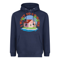 Navy i want to go home Heavyweight Hoodie - linhVisuals