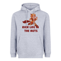 Heather Grey kick life in the nuts   squirrel girl Heavyweight Hoodie - linhVisuals