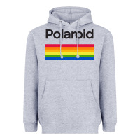 Heather Grey polaroid color spectrum horizontal Heavyweight Hoodie - linhVisuals
