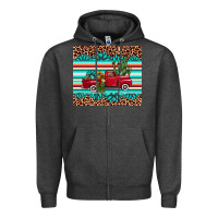 Charcoal Heather truck gemstone leopard Zipper Hoodie - AdoDesignShop