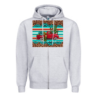 Heather Grey truck gemstone leopard Zipper Hoodie - AdoDesignShop