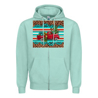 Seafoam truck gemstone leopard Zipper Hoodie - AdoDesignShop
