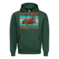 Sports Green truck gemstone leopard Zipper Hoodie - AdoDesignShop