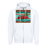 White truck gemstone leopard Zipper Hoodie - AdoDesignShop
