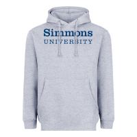 Heather Grey simmons university Heavyweight Hoodie - linhVisuals