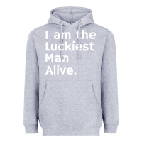 Heather Grey luckiest man alive Heavyweight Hoodie - linhVisuals